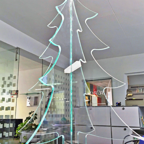 UV-verklebter Weihnachtsbaum aus Weissglas